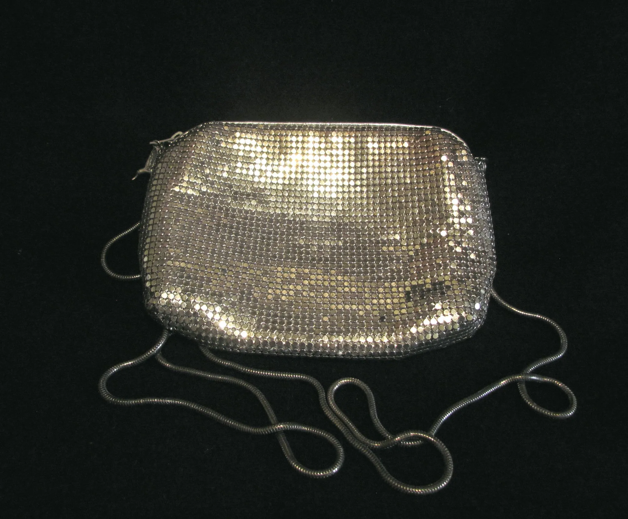 1950s Silver Mesh Purse Whiting Davis Shoulder Bag Clutch Purse