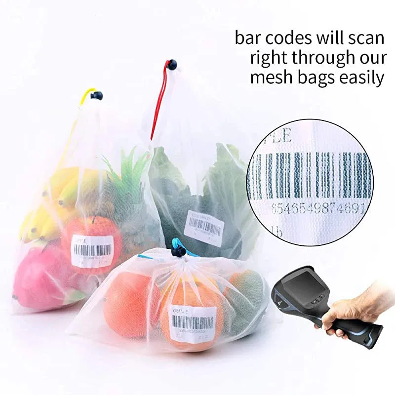 5PCS Reusable Net Bags for Fruit and Vegetable Produce Washable Mesh Bag for Food Storage String Bag Eco Friendly Kitchen Organizer