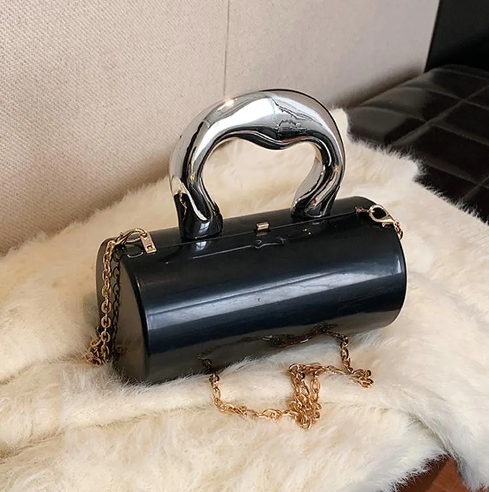 Acrylic Clutch Tote for Women - Silver Crossbody Shoulder Bag, Hobo Satchel, Y2k Style Purse 2025