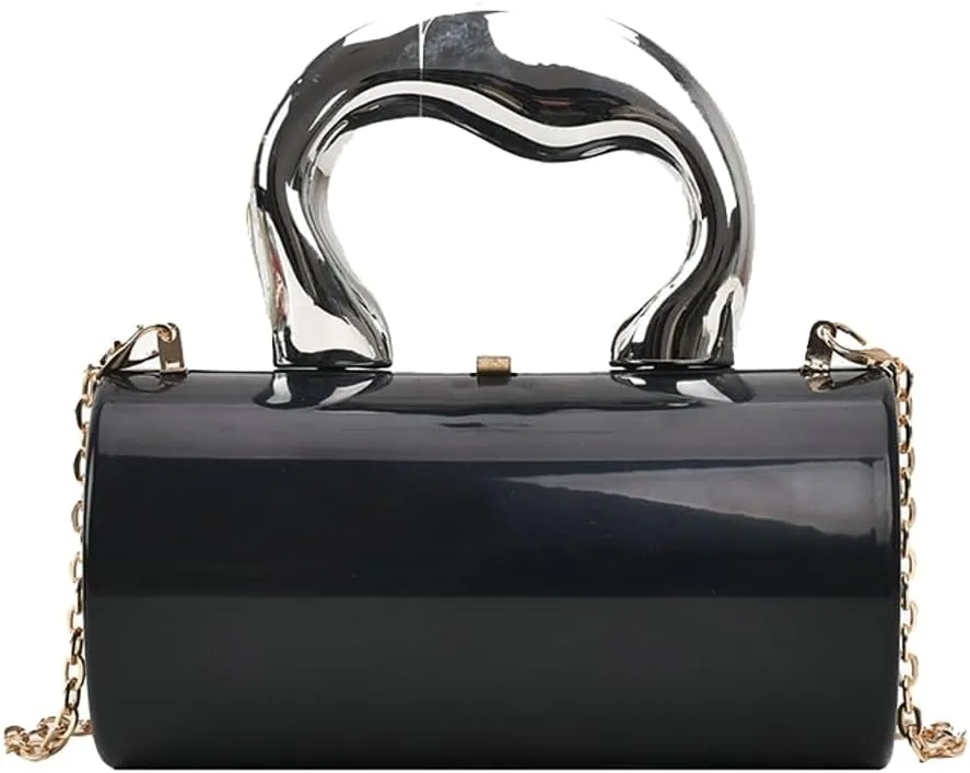 Acrylic Clutch Tote for Women - Silver Crossbody Shoulder Bag, Hobo Satchel, Y2k Style Purse 2025