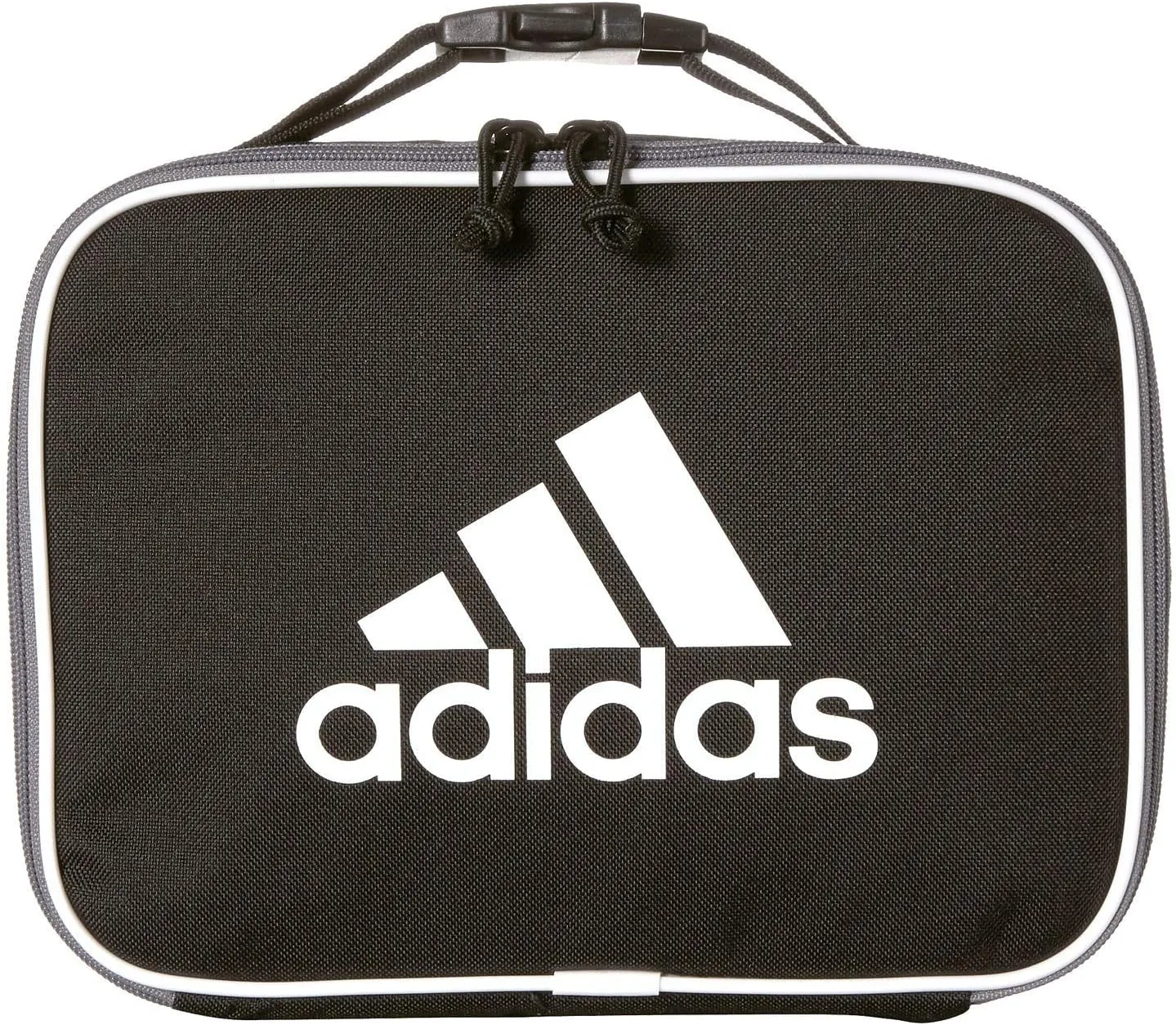 adidas Foundation Insulated Lunch Bag for Men and Women, Black/White, One Size