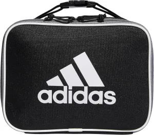 adidas Foundation Insulated Lunch Bag for Men and Women, Black/White, One Size