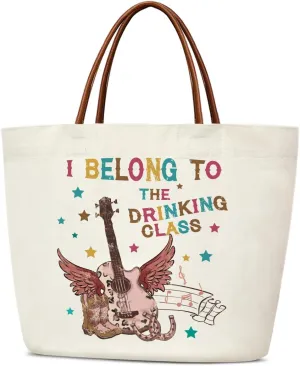 Aesthetic Canvas Tote Bag for Women Reusable Grocery Shopping Bag With Handles Funny Tote Bag -Just A Girl Who Loves