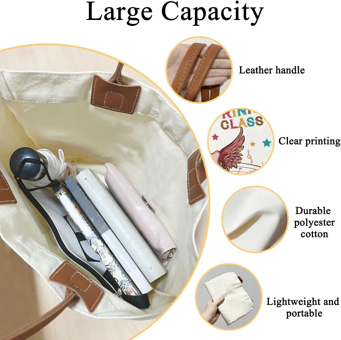 Aesthetic Canvas Tote Bag for Women Reusable Grocery Shopping Bag With Handles Funny Tote Bag -Just A Girl Who Loves