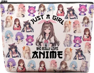 Anime Fans Makeup Bag, Anime Lover Gift, Anime Gifts for Women, Anime Merch Stuff Accessories Cosmetic Makeup Bag Pouch