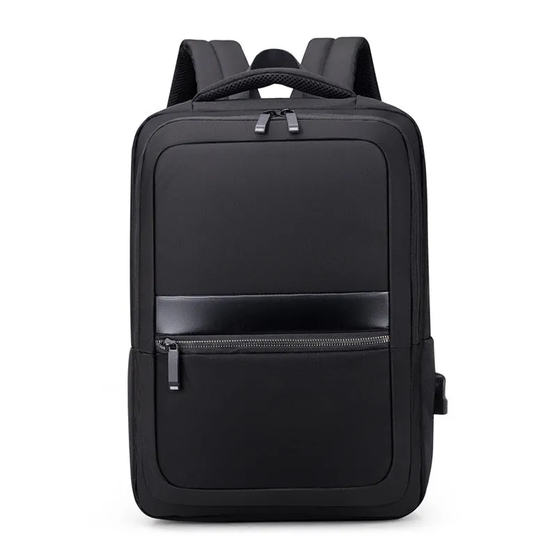 Backpack Business Casual Computer Bag Large Capacity USB Rechargeable Oxford Cloth  Travel