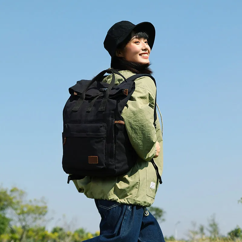 Backpack Female Casual Canvas Bag Male Large Capacity