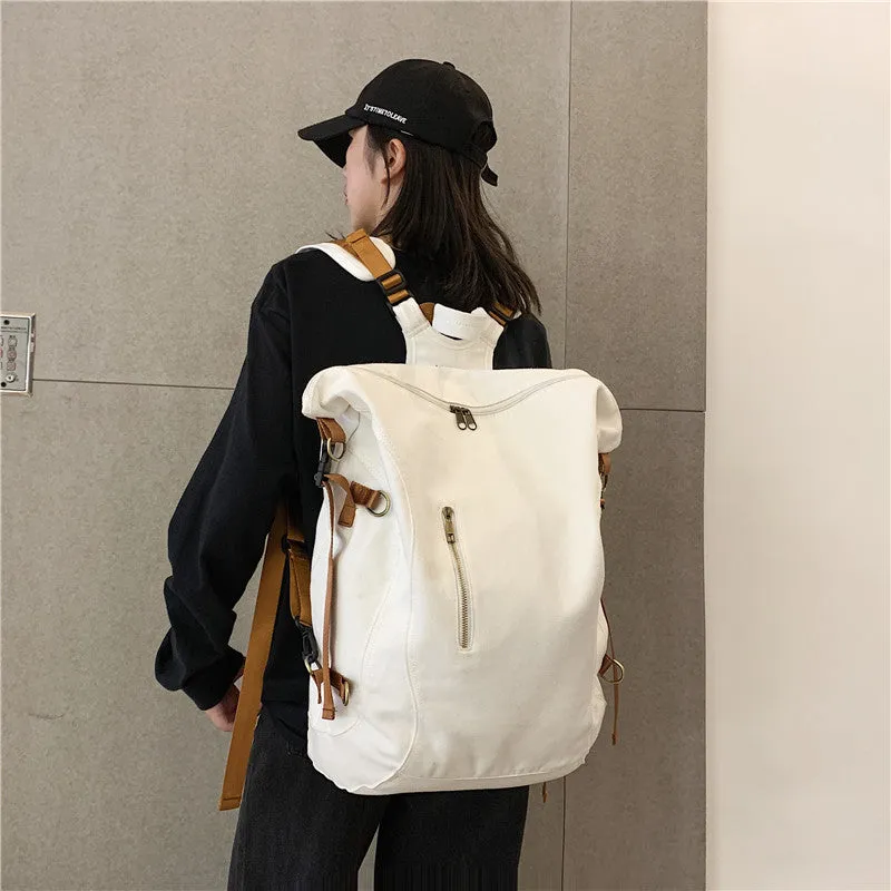 Backpack Korean Style  Female Middle School College Schoolbag Casual Trendy Cool Large Capacity Fashion Travel  Male