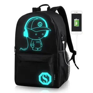 Backpack Men Women Luminous Outdoor Leisure   Korean shoulder bag