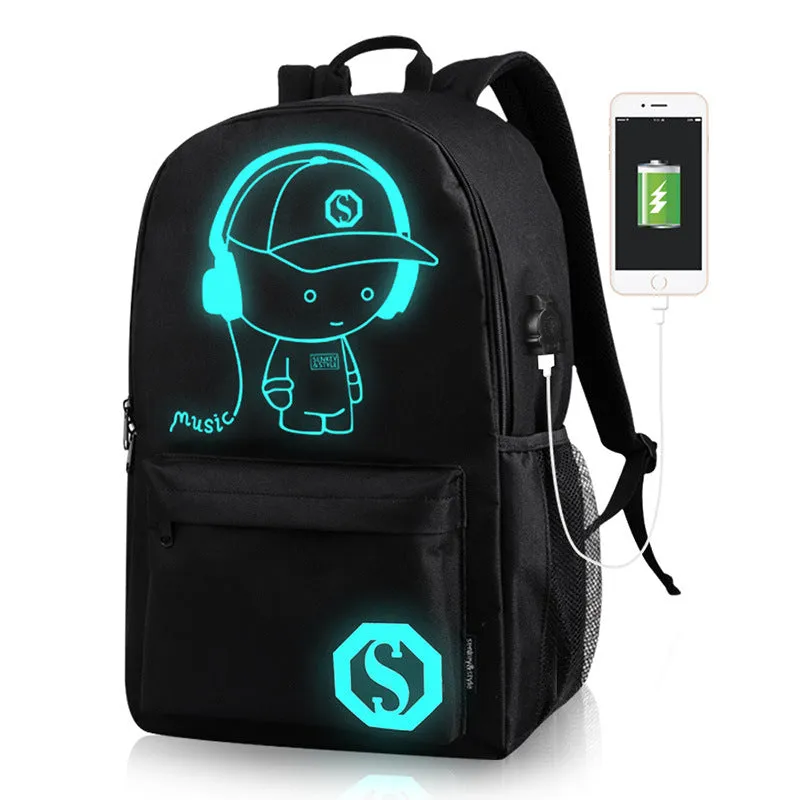 Backpack Men Women Luminous Outdoor Leisure   Korean shoulder bag