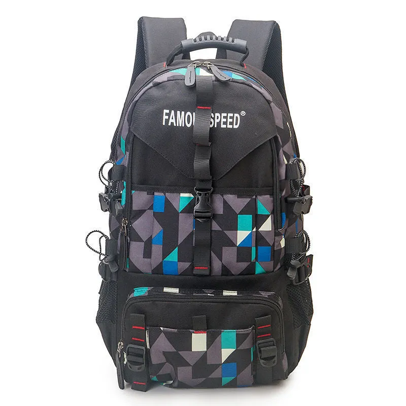 Backpack Men's Hiking Backpack Outdoor Travel Backpack Middle School Student Schoolbag