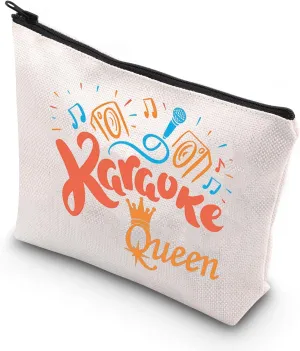 BDPWSS Karaoke Queen Makeup Bag Karaoke Lover Gift Karaoke night Gift Funny Singing Gift Music Fan Gift Karaoke Party Gift (Karaoke Queen)