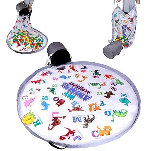 BebiQ Toy Organizers and Storage Baskets with Large Baby Play Mat