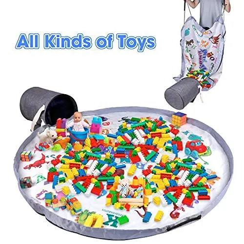 BebiQ Toy Organizers and Storage Baskets with Large Baby Play Mat