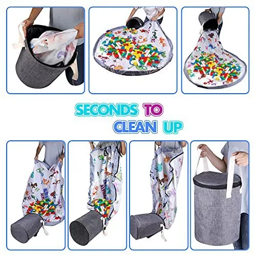BebiQ Toy Organizers and Storage Baskets with Large Baby Play Mat