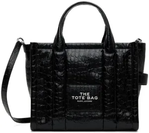 Black Small 'The Croc-Embossed' Tote