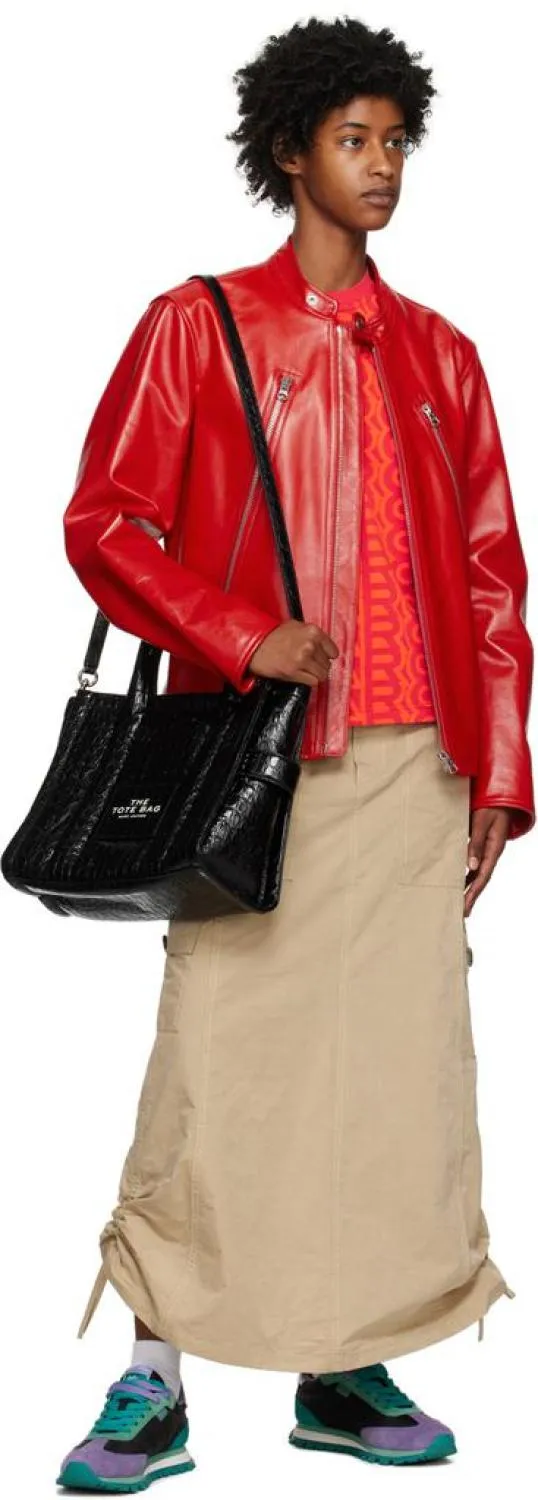 Black Small 'The Croc-Embossed' Tote