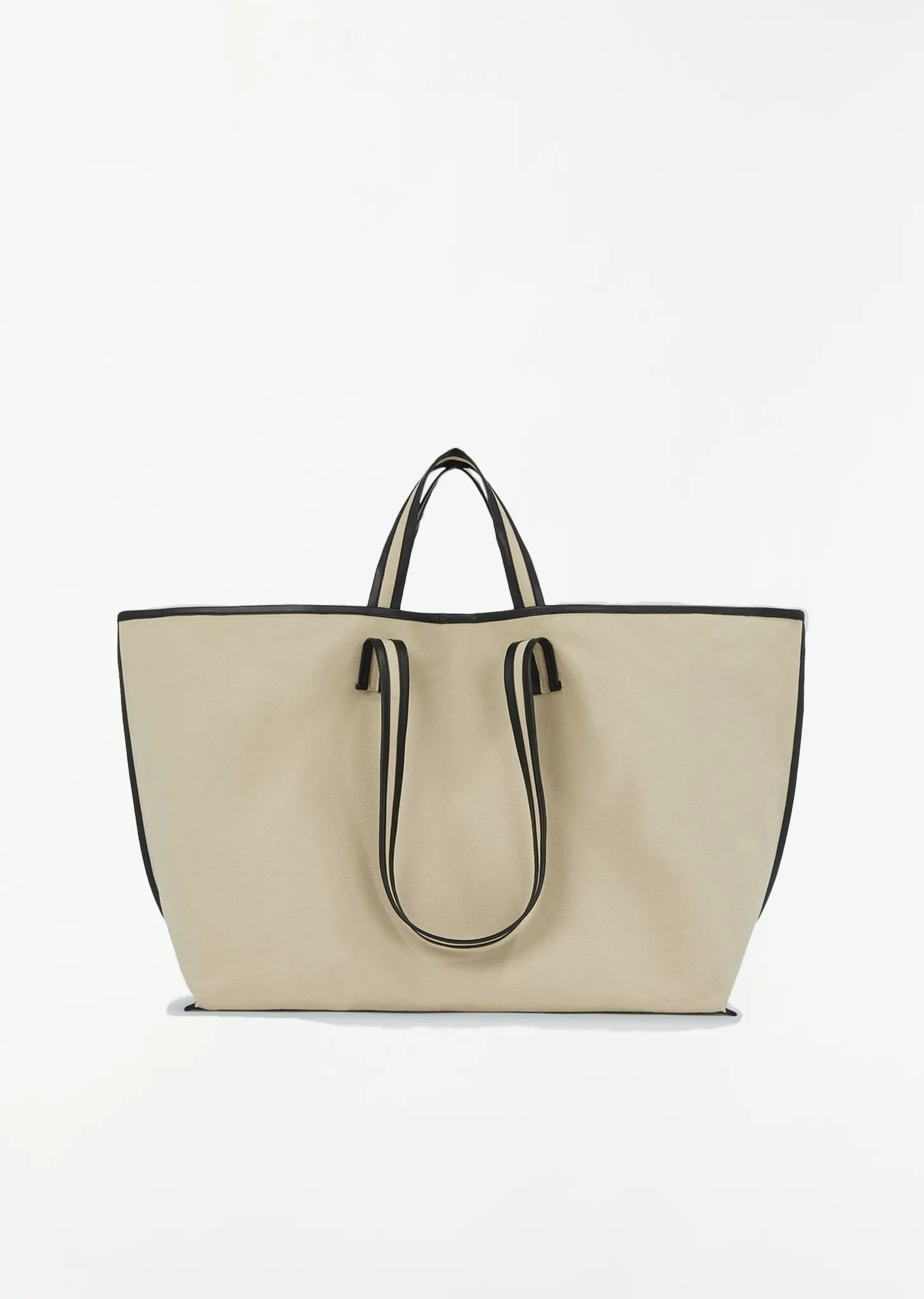 Canvas Tote — Beige / Oil Black