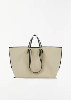 Canvas Tote — Beige / Oil Black
