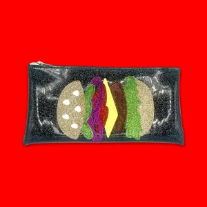 Cheeseburger In Glitter Paradise Clutch! 🍔 Stacked With Style!