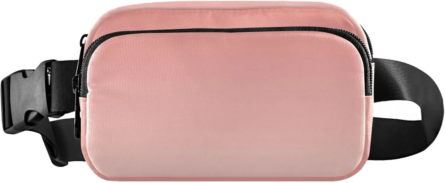 Coral Pink Misty Rose Gradient Fanny Pack for Women Hip Pack Belt Bag Waterproof Trendy Crossbody Waist Bag