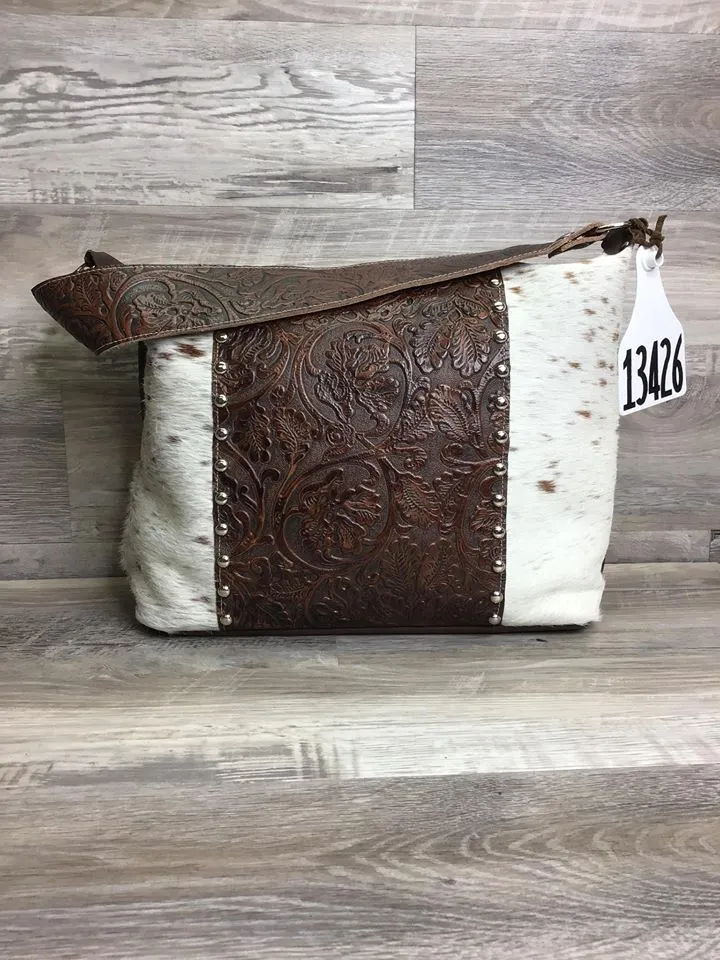 Designer - made with studded embossed leather on the front - conceal carry  #13426 sk