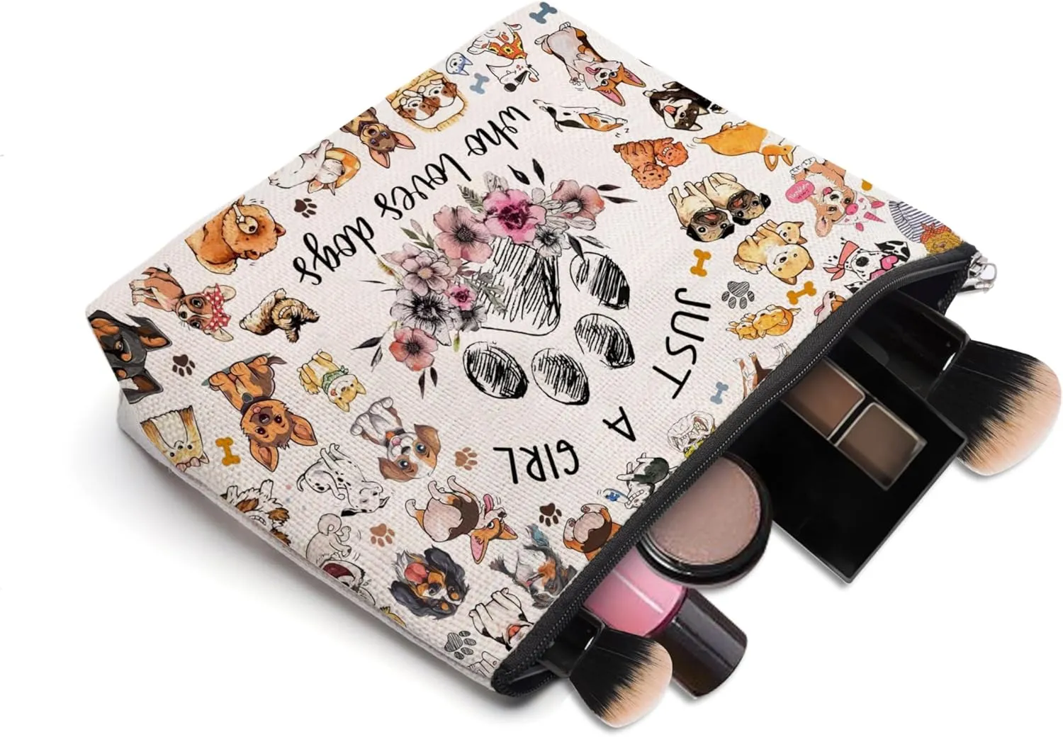 Dog Mom Gifts for Women Makeup Bag, Dog Lovers Gifts for Women, Gifts for Dog Lovers, Dog Gifts Bag for Women, Dog Stuff Toiletry Pouch Funny Christmas Gift for Dog Owner