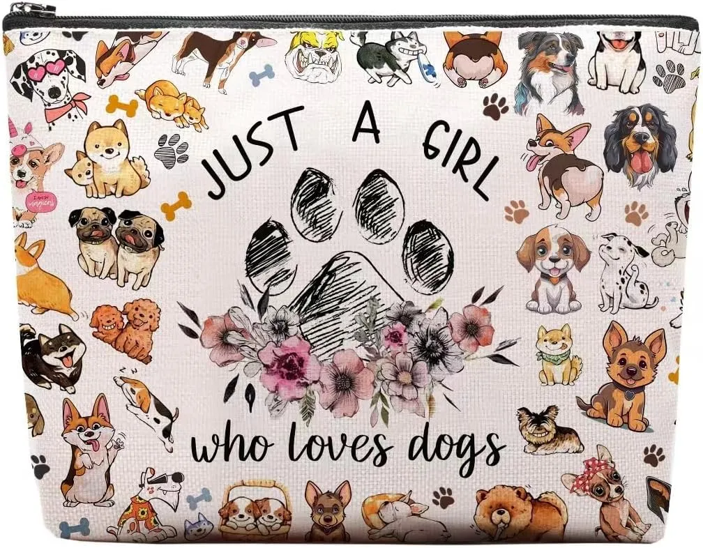 Dog Mom Gifts for Women Makeup Bag, Dog Lovers Gifts for Women, Gifts for Dog Lovers, Dog Gifts Bag for Women, Dog Stuff Toiletry Pouch Funny Christmas Gift for Dog Owner