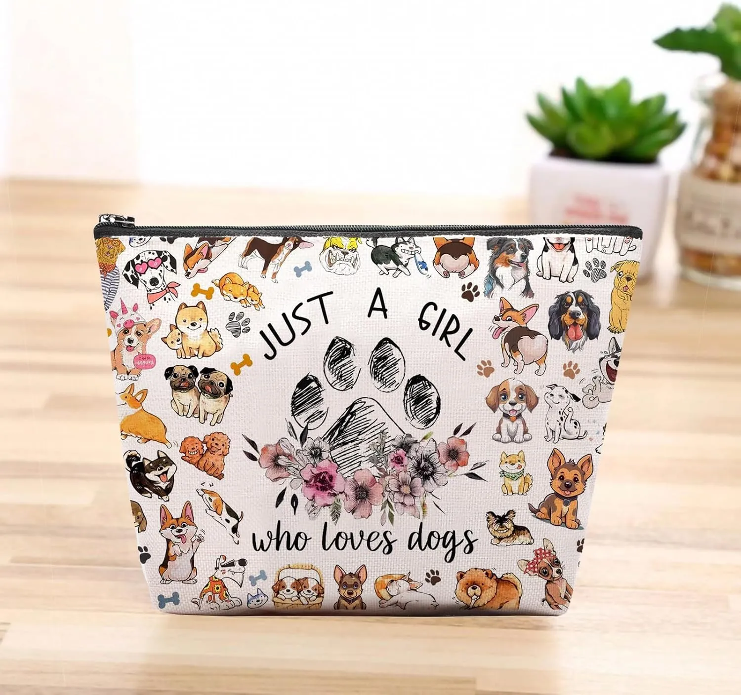 Dog Mom Gifts for Women Makeup Bag, Dog Lovers Gifts for Women, Gifts for Dog Lovers, Dog Gifts Bag for Women, Dog Stuff Toiletry Pouch Funny Christmas Gift for Dog Owner