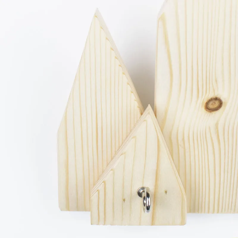 Fence Wall Wooden Hook Organizer