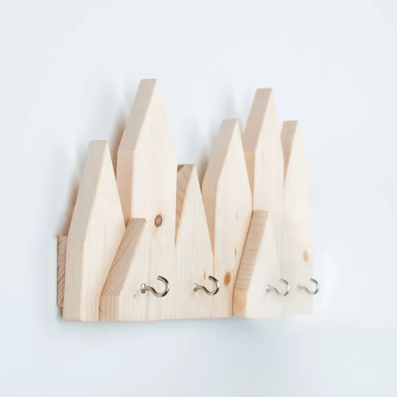 Fence Wall Wooden Hook Organizer