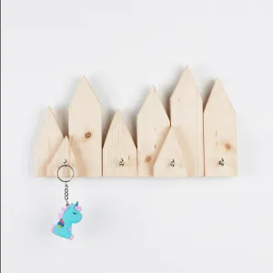 Fence Wall Wooden Hook Organizer