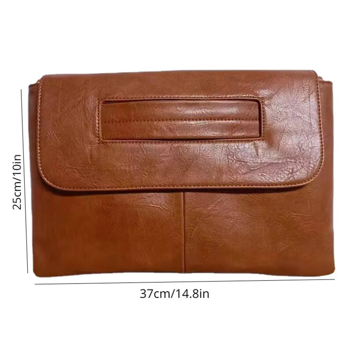 File Style Clutch Bag in Brown or Red