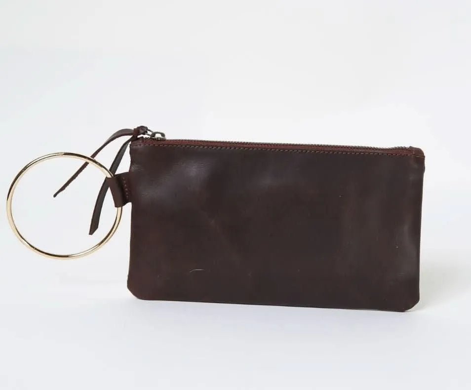 Fozi Wristlet with Gold Handle