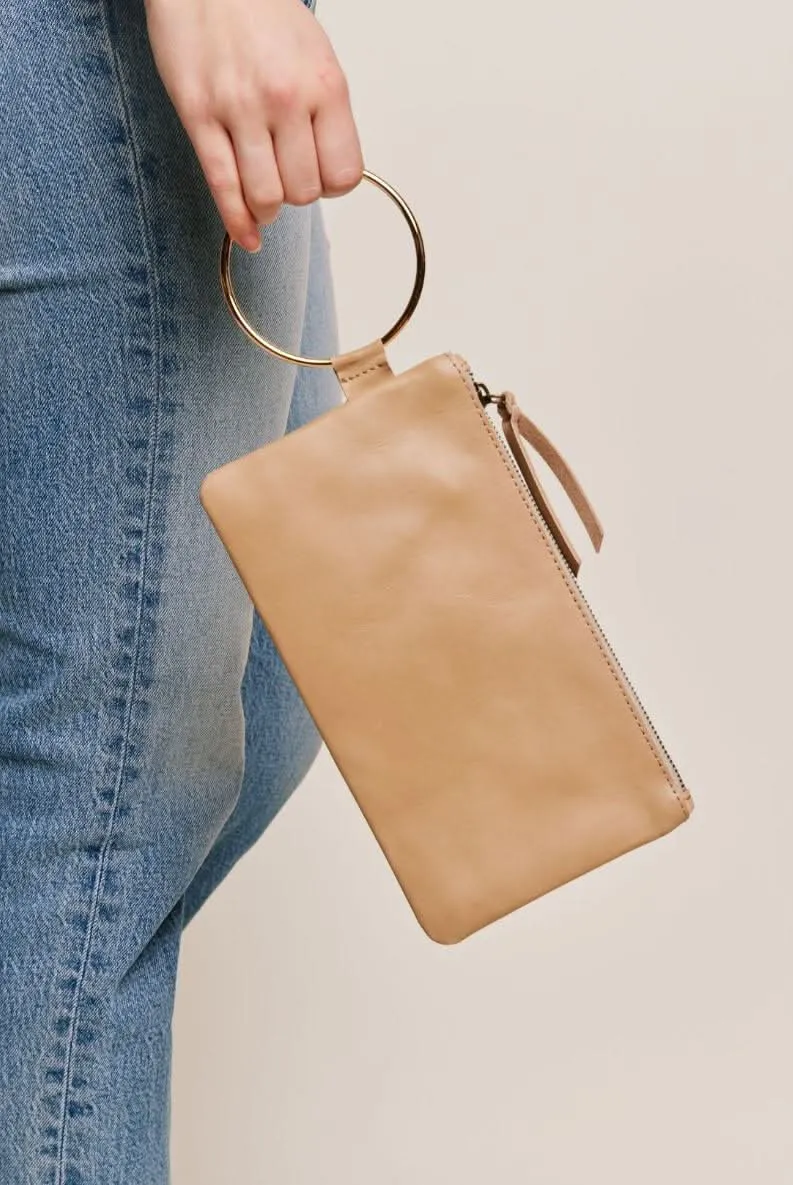 Fozi Wristlet with Gold Handle