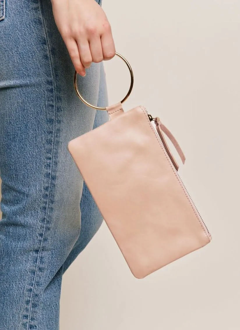 Fozi Wristlet with Gold Handle