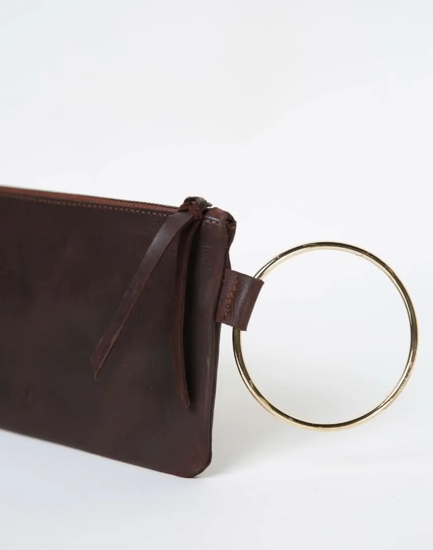 Fozi Wristlet with Gold Handle