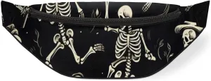 Funny Skull Skeleton Crossbody Fanny Pack Waist Bag with Adjustable Strap Hip Pack for Sports Festival Workout Traveling Running Casual