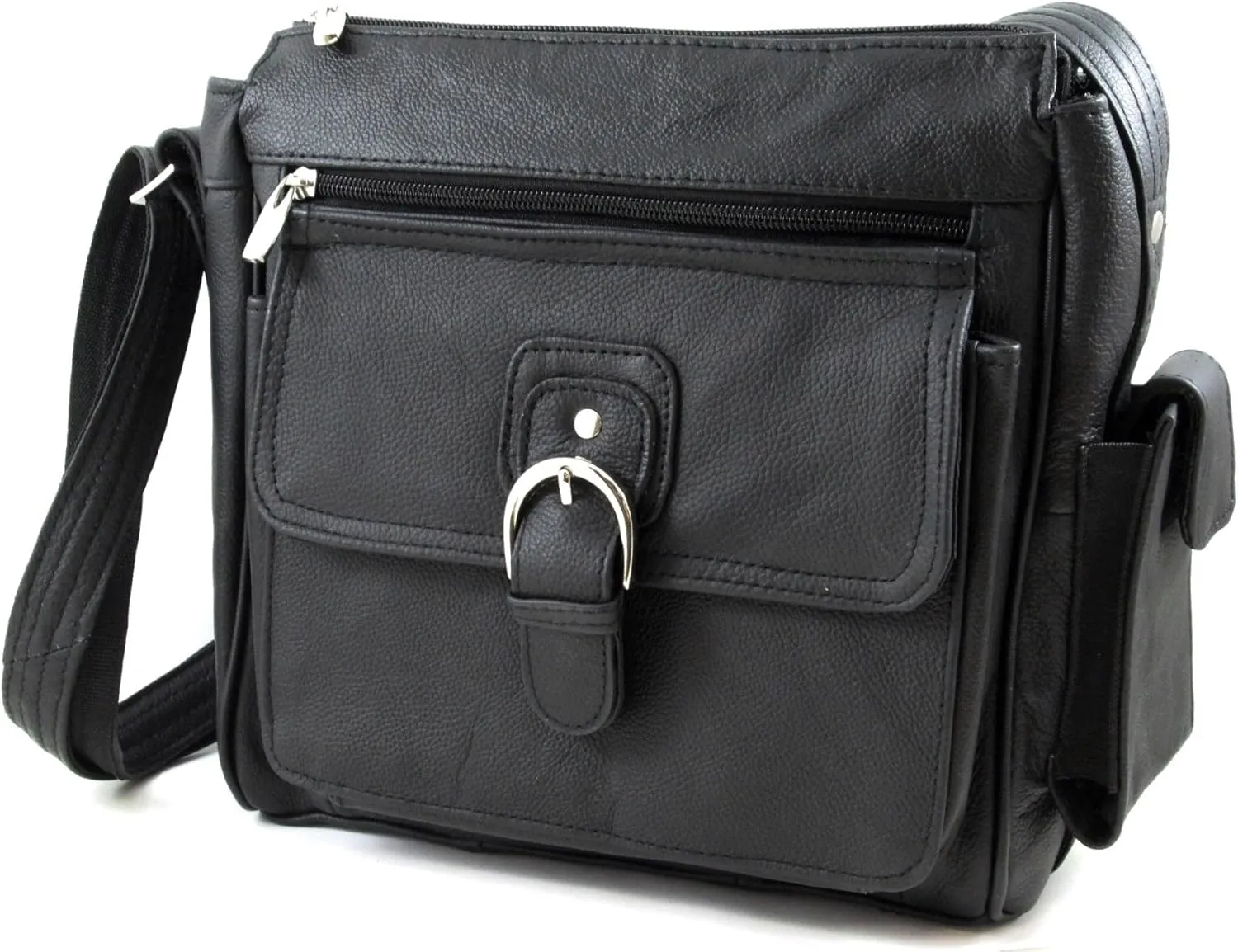 Genuine Leather Pistol Concealment Purse with Buckle