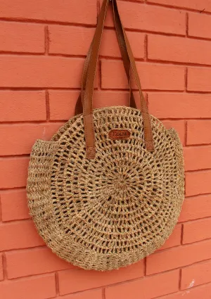 Handmade Nettle Woman's Hand Carry Side Bag with leather straps