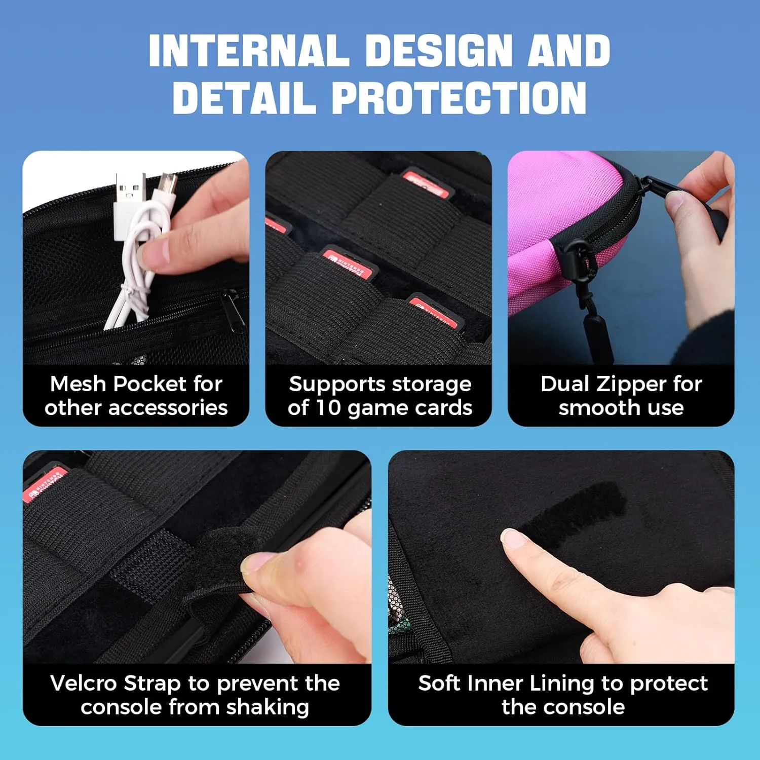 IINE Carry Case for Switch 2 Console, Protective Hard Shell Travel Storage Pouch with Mesh Bag, Durable Protective Bag Switch 2 Accessories (EVA Case, Gradient Purple)
