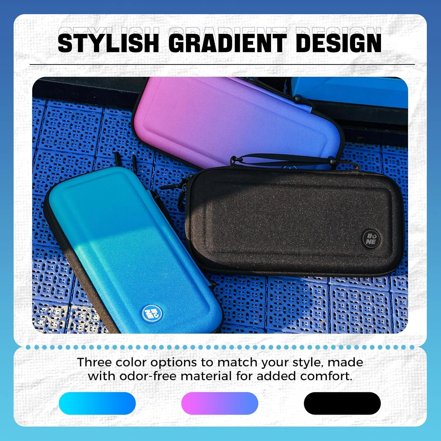IINE Carry Case for Switch 2 Console, Protective Hard Shell Travel Storage Pouch with Mesh Bag, Durable Protective Bag Switch 2 Accessories (EVA Case, Gradient Purple)