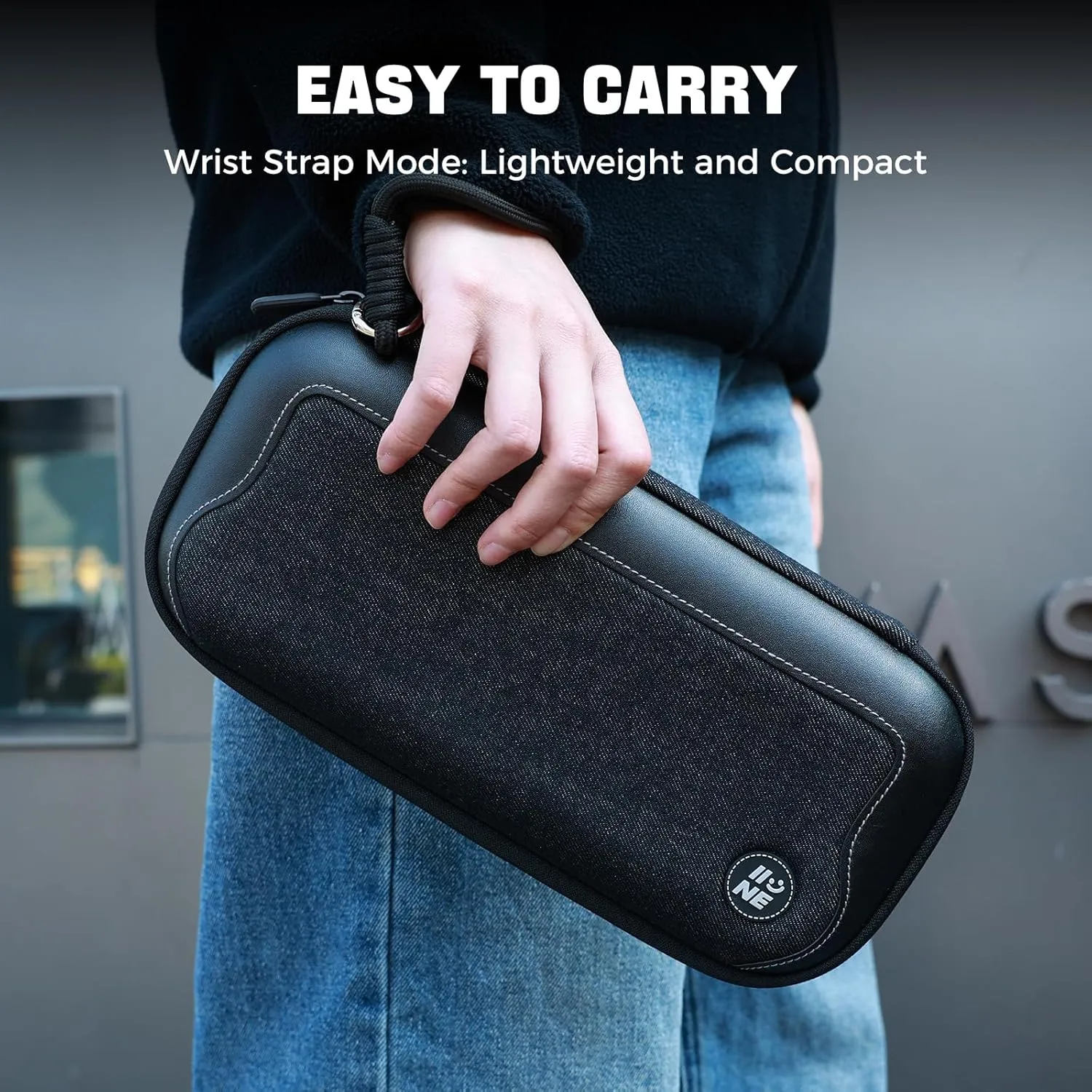 IINE Carry Case for Switch 2 Console, Protective Hard Shell Travel Storage Pouch with Mesh Bag, Durable Protective Bag Switch 2 Accessories (Hybrid Case, Black)
