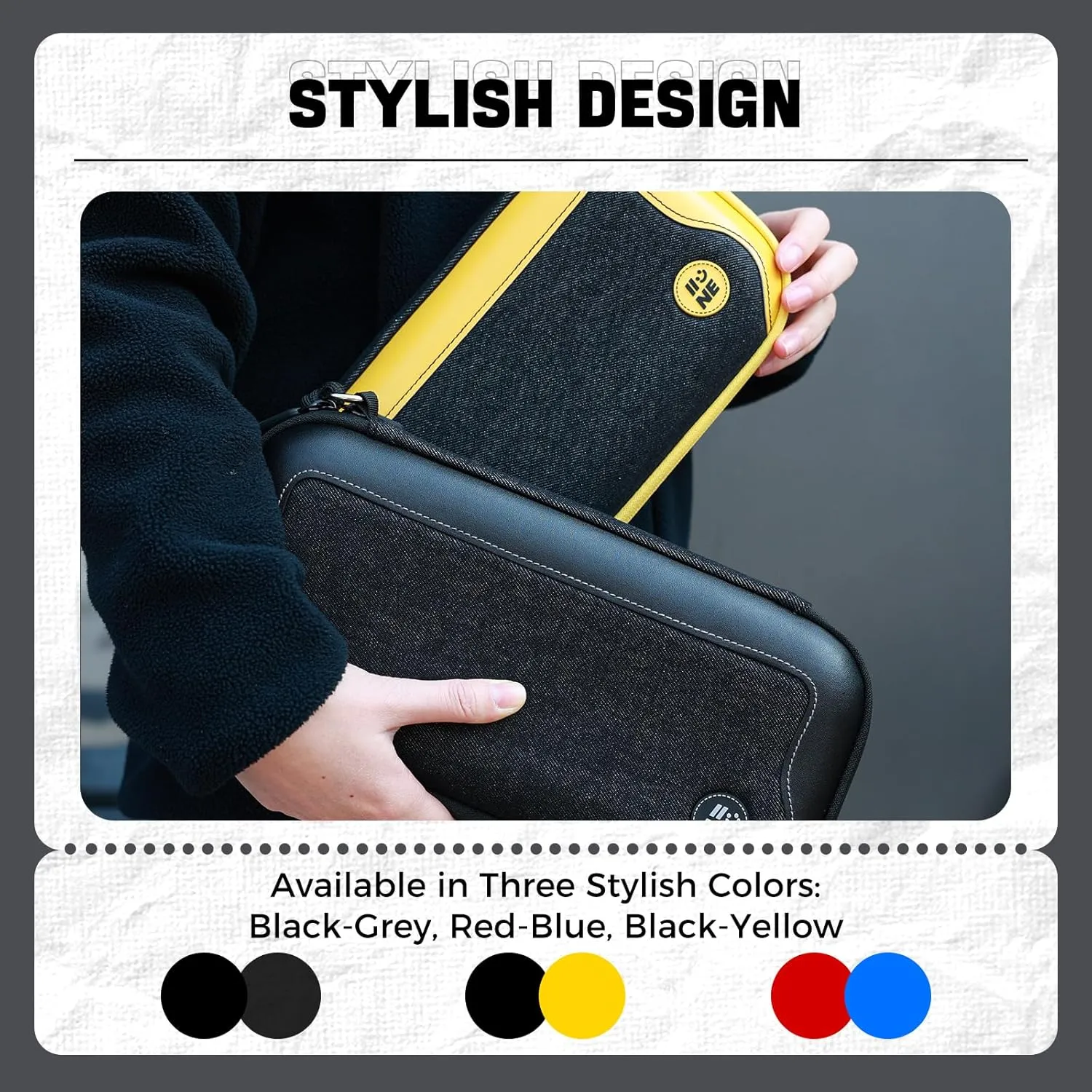 IINE Carry Case for Switch 2 Console, Protective Hard Shell Travel Storage Pouch with Mesh Bag, Durable Protective Bag Switch 2 Accessories (Hybrid Case, Black)