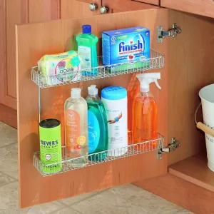 InterDesign Classico Metal 2-Tier Shelf, Under Sink Organizer for Kitchen, Bathroom Cabinets, 16.75" x 4.25" x 13", Chrome