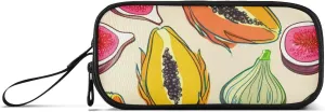 J JOYSAY Fig Papaya Still Beige Pencil Case Pouch Big Capacity Bags with Zipper Portable Pencil Box Large Pen Case Organizer for Teens Adults Kids
