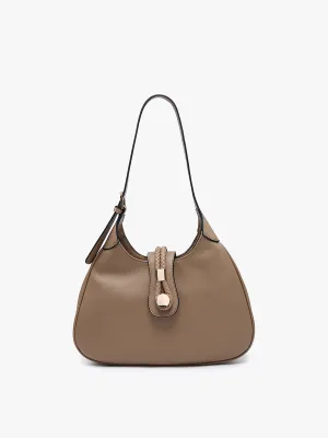 Jen & Co - Florentine Satchel Shoulder Bag - Taupe