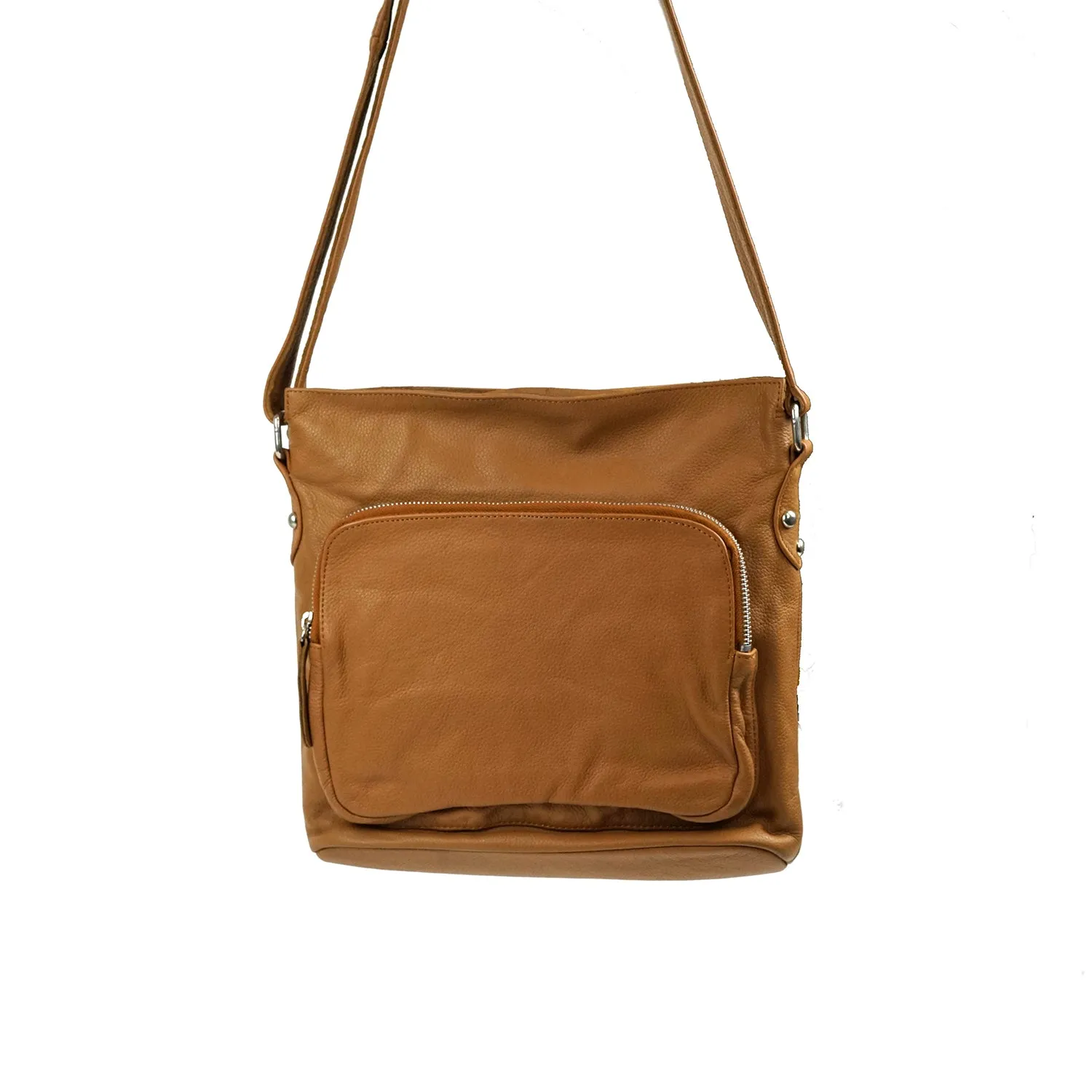KAREN Leather Cross Body in Tan