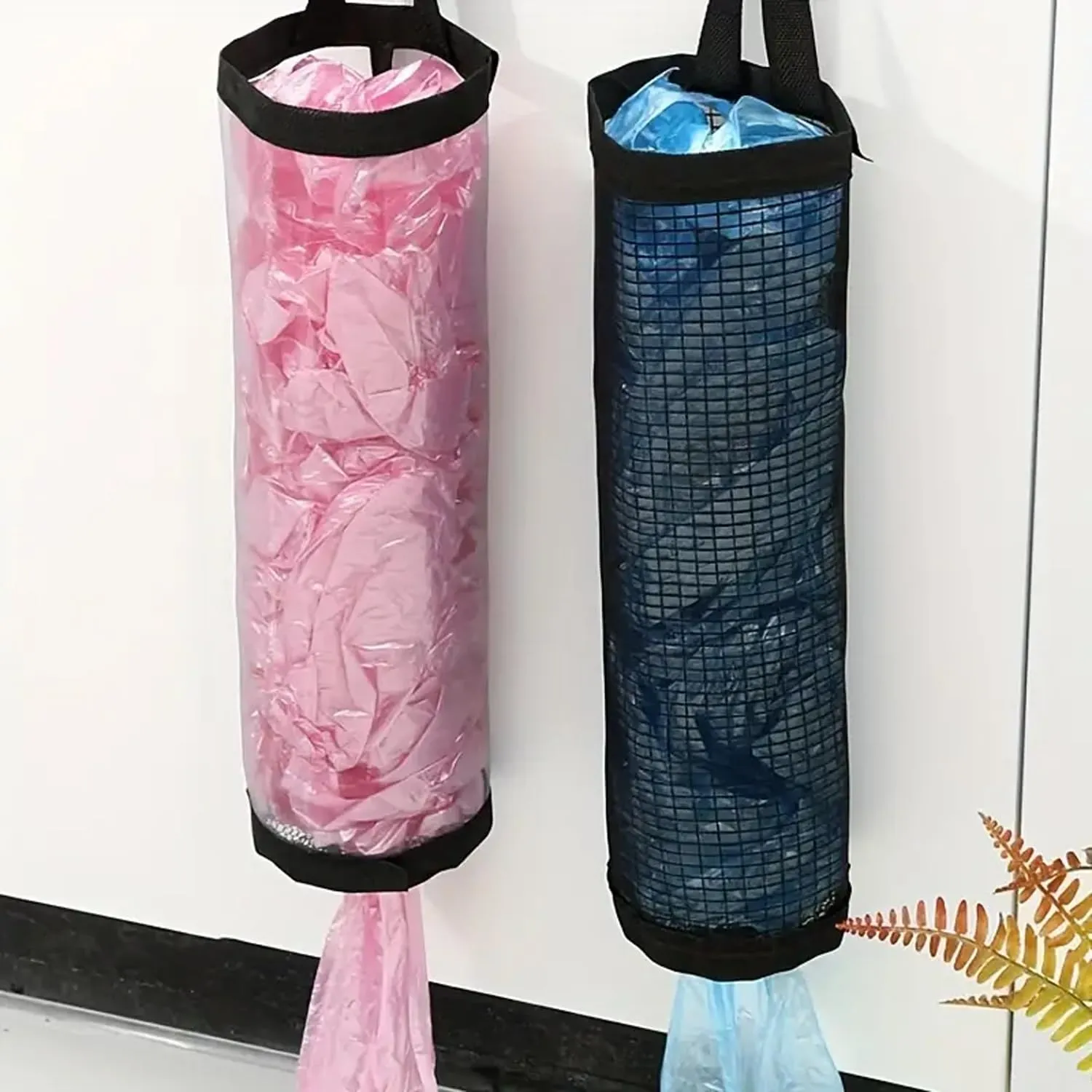 Kuber Industries 12 Pcs Garbage Bags | Hanging Storage Bag Dispenser | Reusable Trash Organizer | Toilet Paper Box | Foldable Garbage Holder | Mesh Bag for Kitchen | ZX-WB003 | Multicolor | Pack of 4