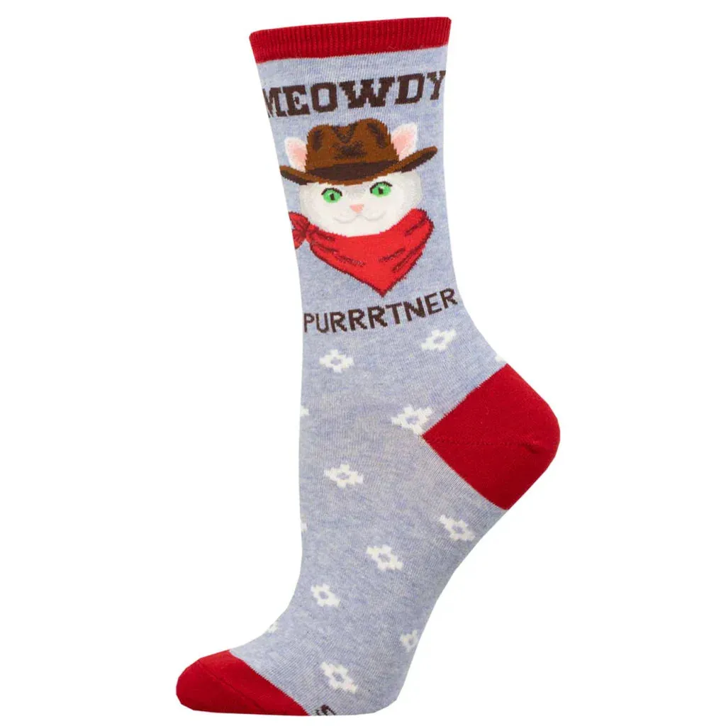 Ladies Meowdy Purrtner Socks